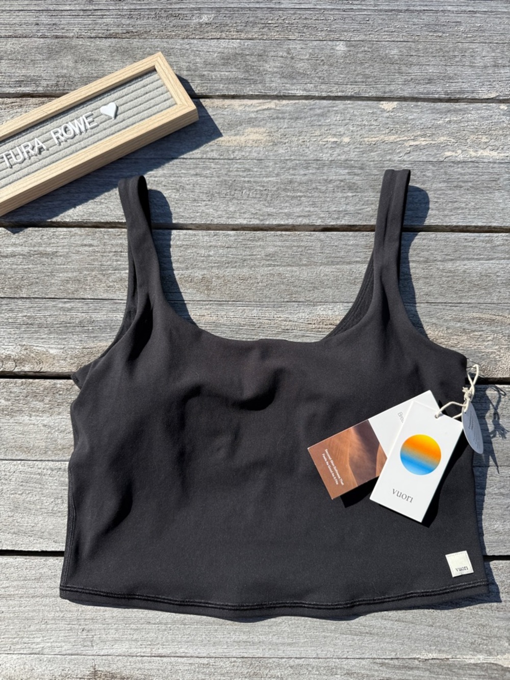 Vuori Black Crop Tank Top